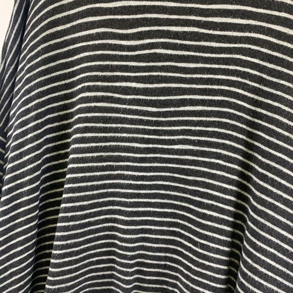 Eileen Fisher Gray Striped Lightweight Knit Sweater Scoop Neck Slouch Medium - Picture 7 of 13